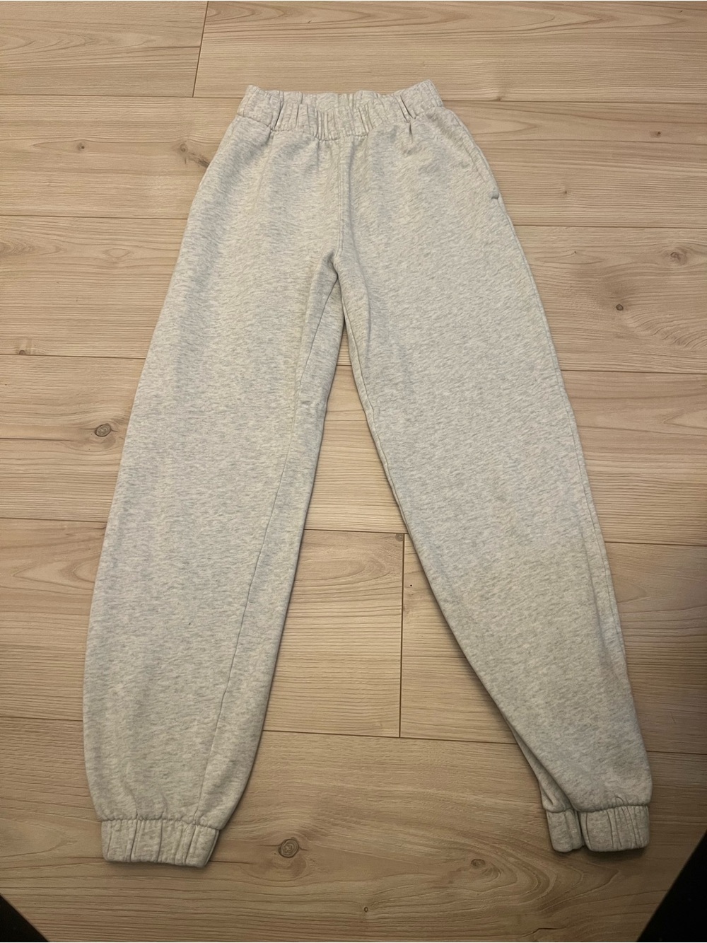 Hollister Light Heather Gray Kids Sweatpants with Elastic Cuffs